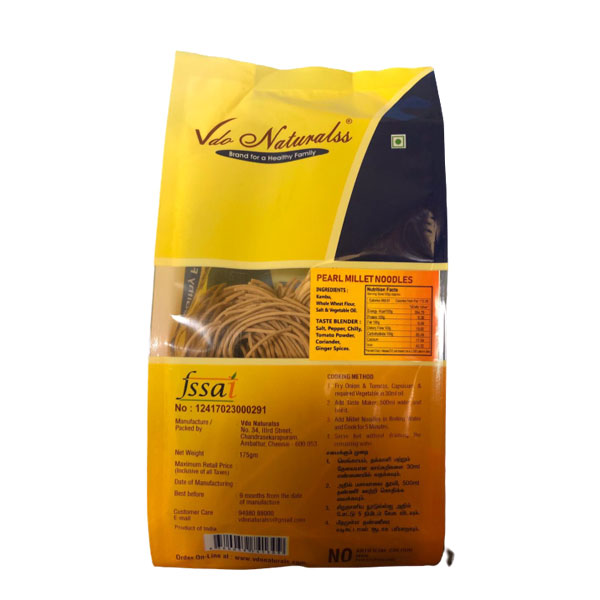 VDO Naturalss Pearl Millet Noodles - 175 gms(  Buy 2 Get 1 )