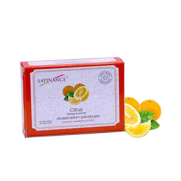 Satinance Citrus (Orange & Lemon) Aromatherapy Bathing Bar - 100gm