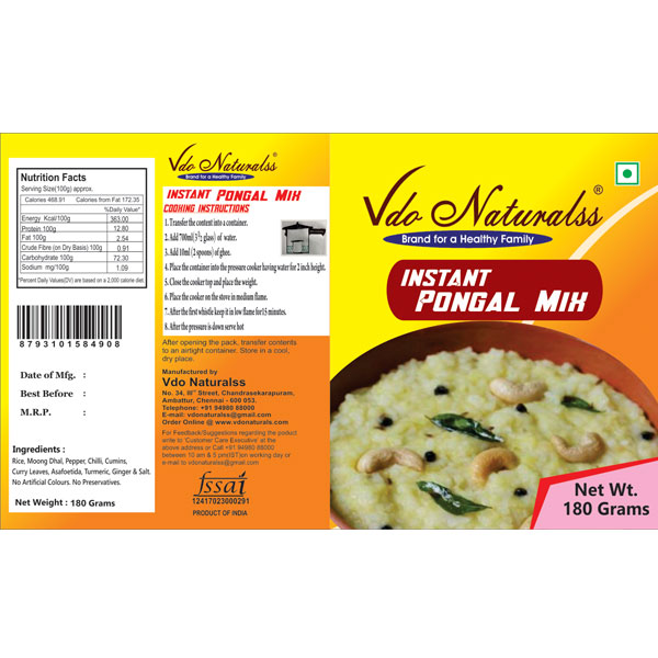 VDO Naturalss Instant Pongal Mix 