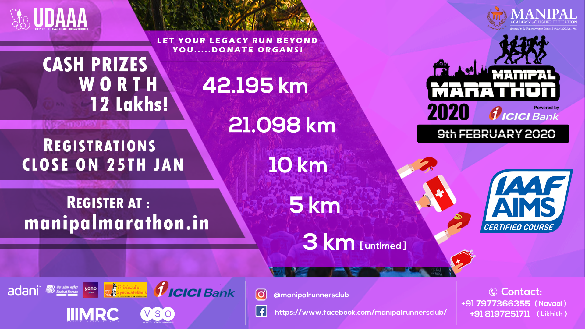 Manipal Marathon 2020 Tickets By Manipal Runners Club Sunday