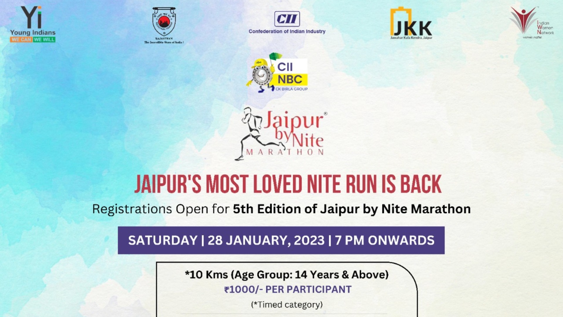 5th Edition of CIINBC Jaipur by Nite Marathon Tickets by CII, Saturday