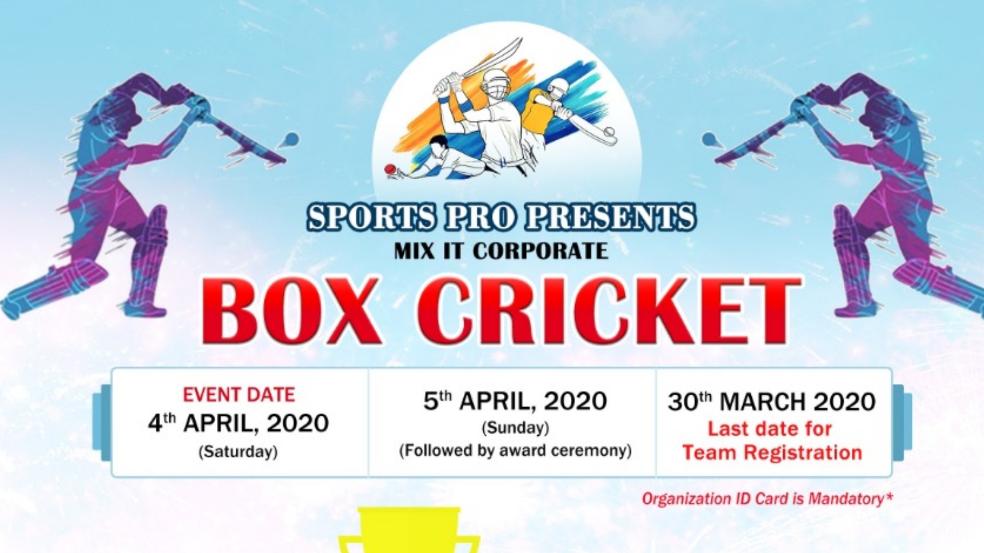 BOX Cricket Tournament Tickets by Sandesh indalkar, Saturday, April 04