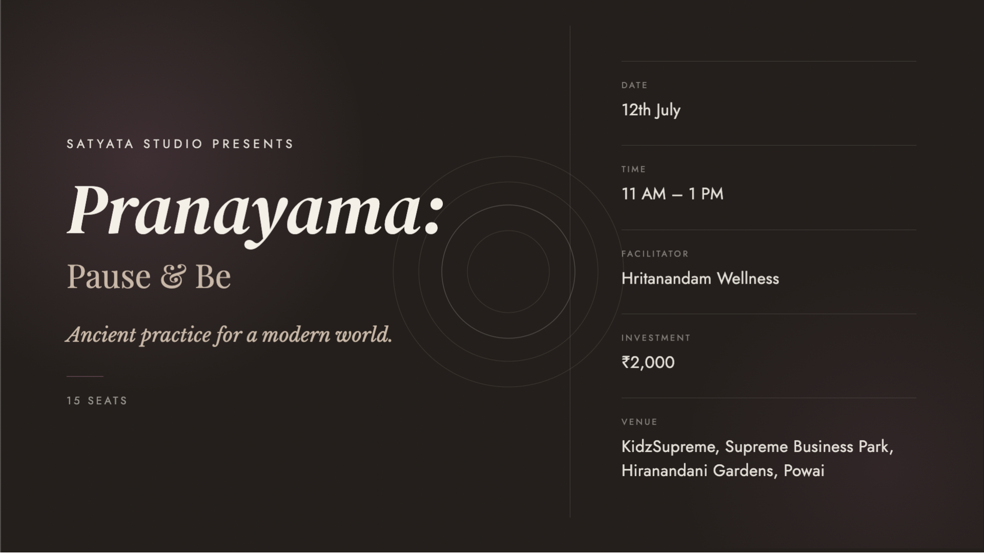 Pranayama: Pause & Be