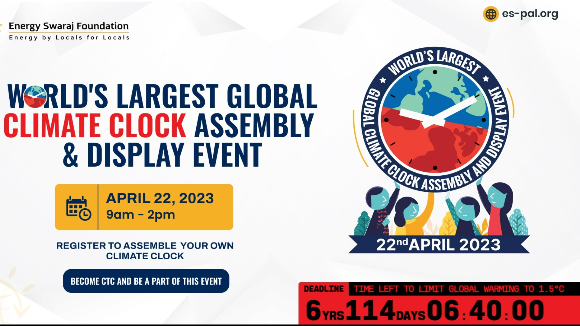 Global Climate Clock Assembly And Display Event Tickets by Energy