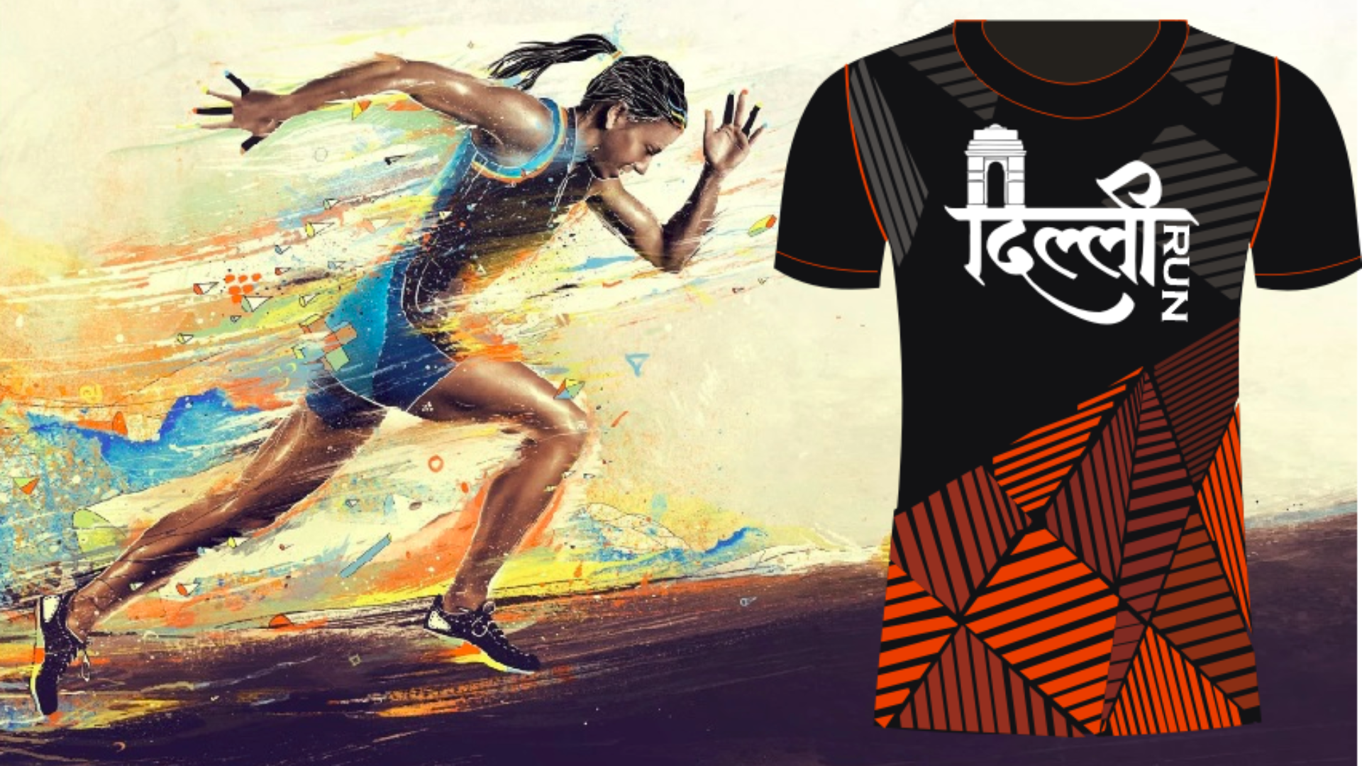 Delhi Virtual Marathon- T-Shirt / Medal by Courier
