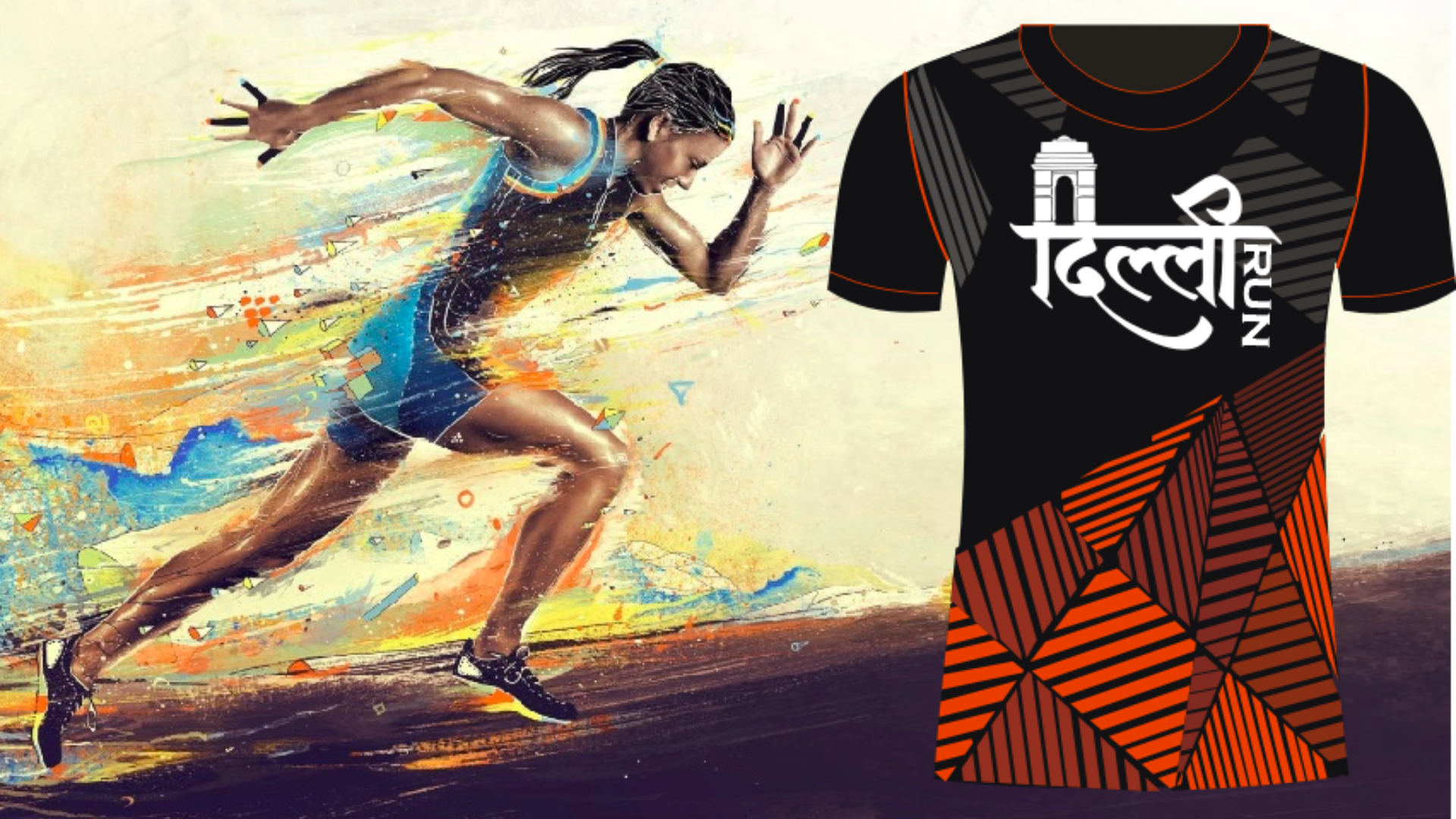 Delhi Virtual Marathon- T-Shirt / Medal by Courier