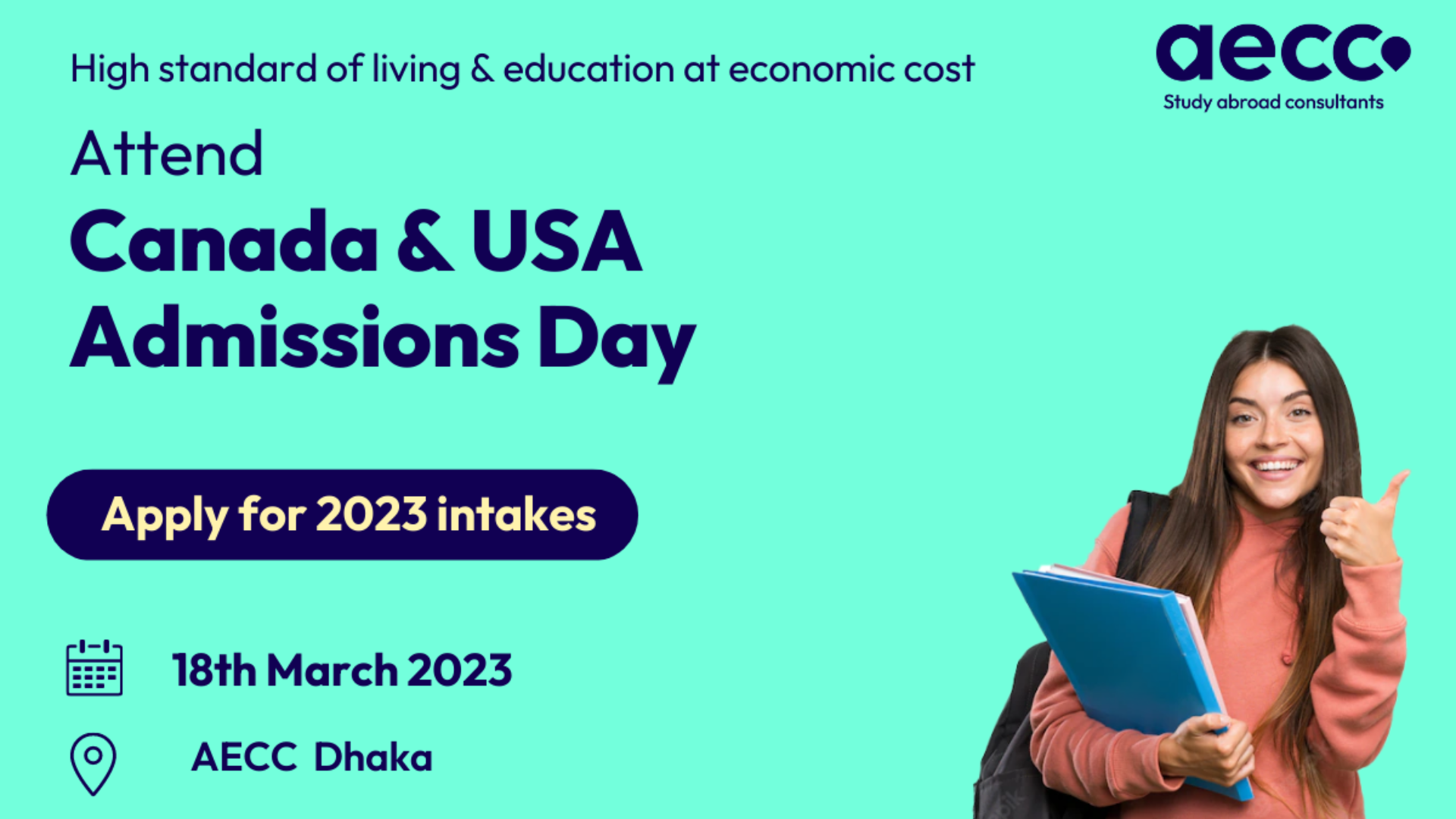 Canada & USA Admissions Day in Dhaka 18th March 2023 Apply Now