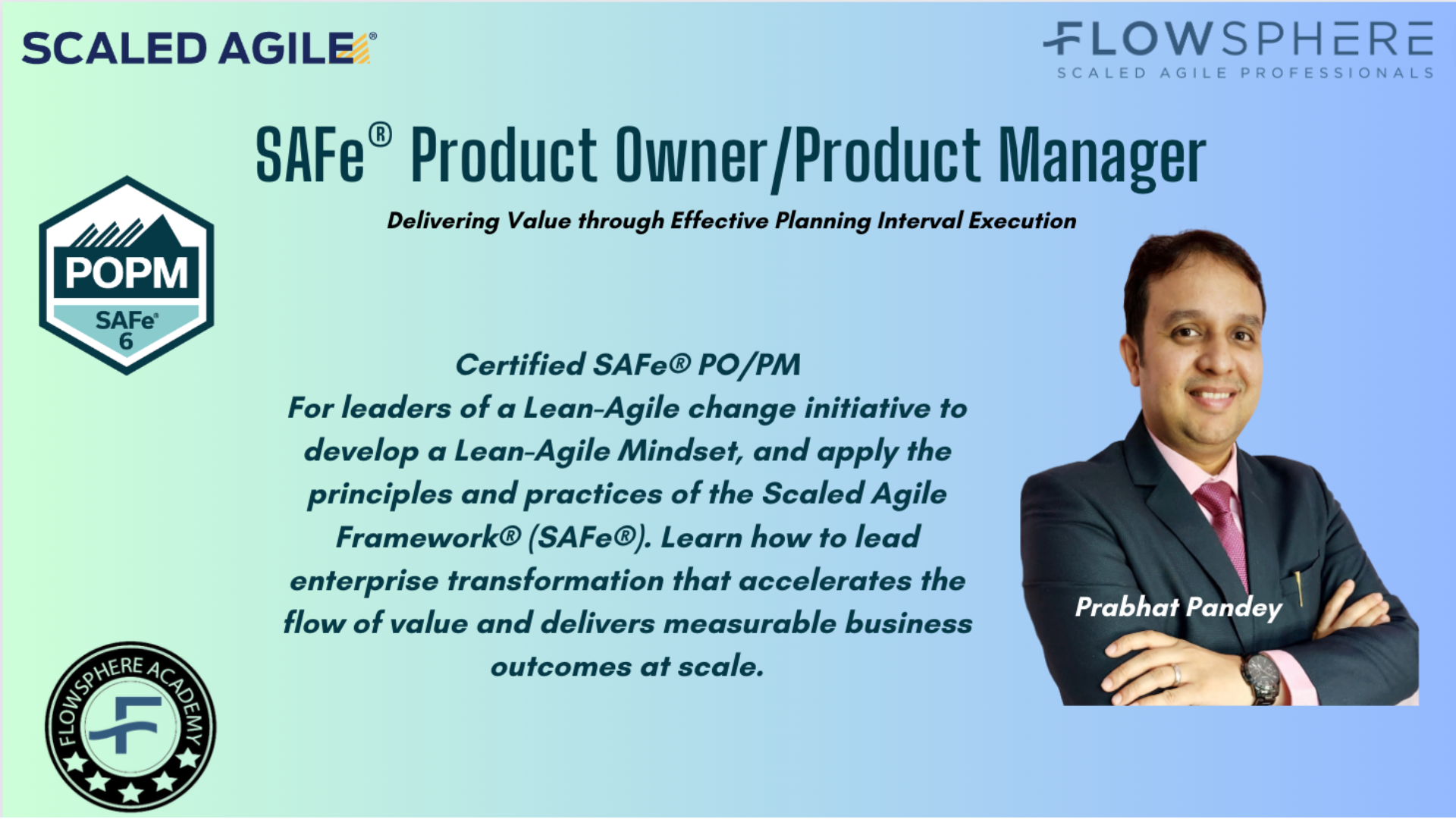 SAFe® Product Owner/Product Manager Training by Scaled Agile Inc
