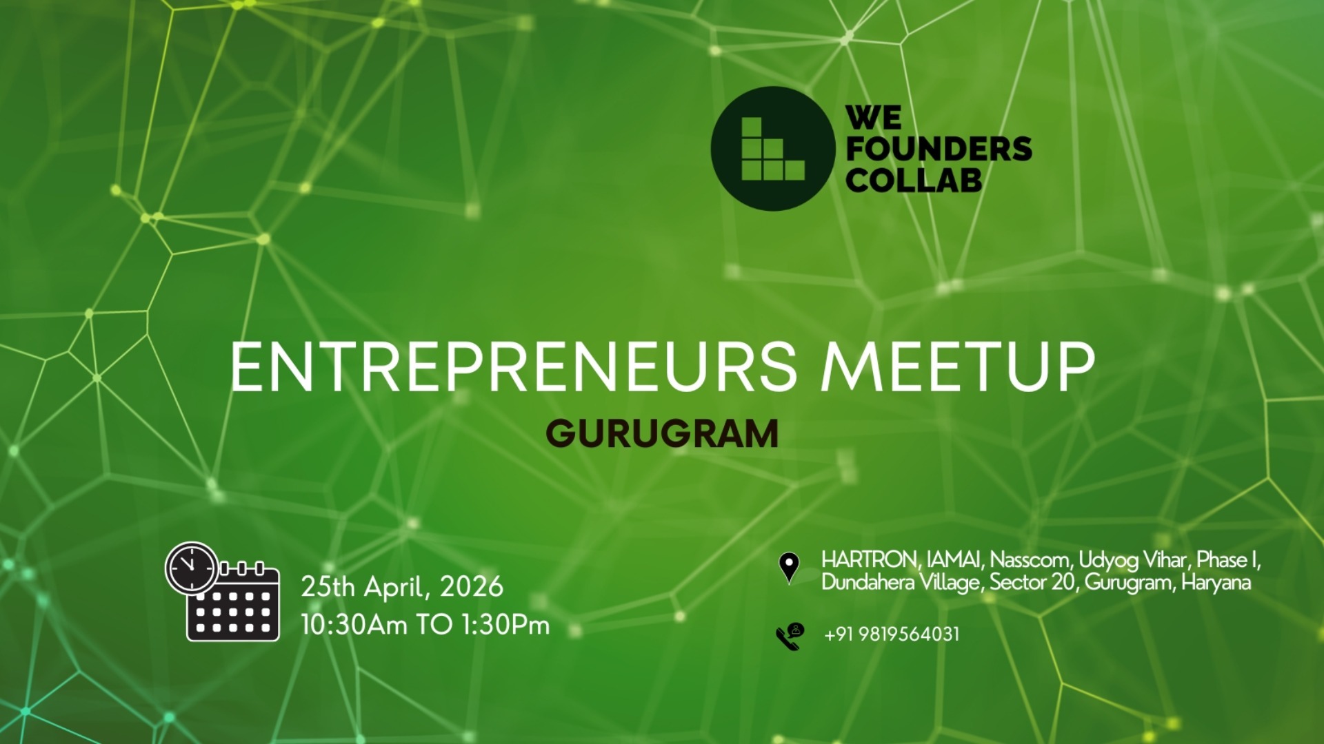 Entrepreneurs Meetup by We Founders Collab Gurugram 2026 Tickets by ...