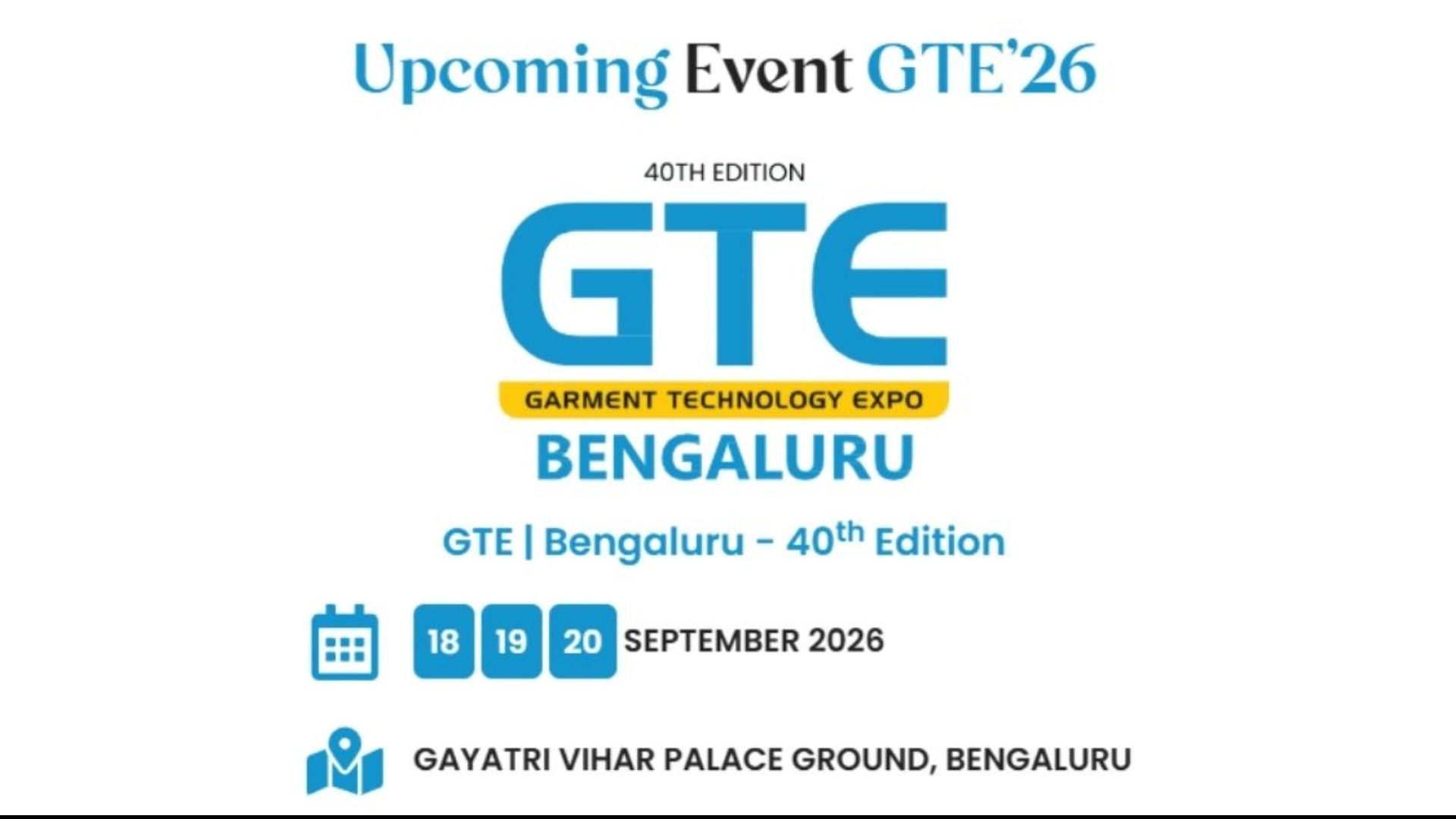 Garment Technology Expo 2026 - Bengaluru