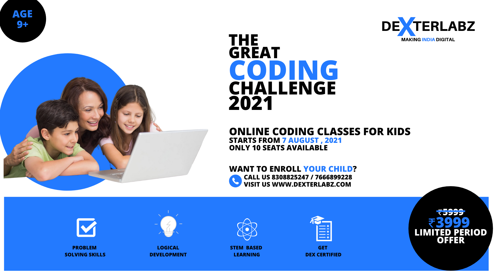 DEXTERLABZ INDIA PRESENTS THE GREAT CODING CHALLENGE 2021[CODING CLASSES FOR KIDS AGE 9