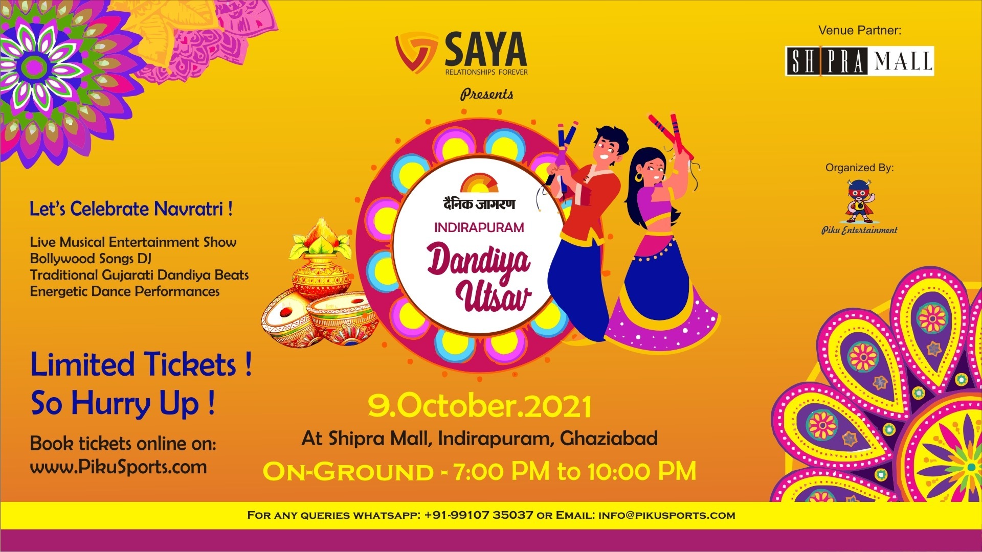 Indirapuram Dandiya Utsav 3rd Edition Tickets By Piku Sports And 