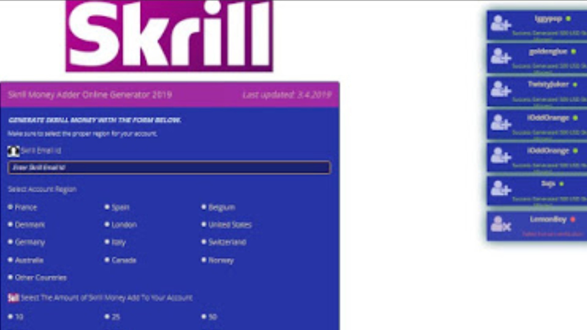 free skrill adder