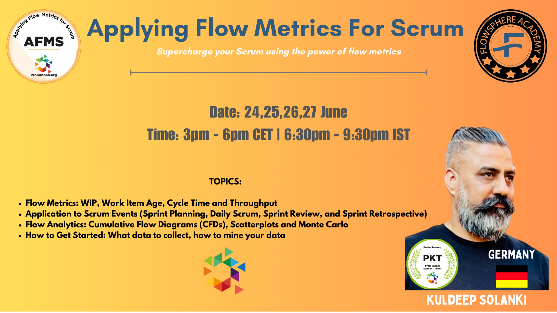 Applying flow metrics for scrum from prokanban tickets by