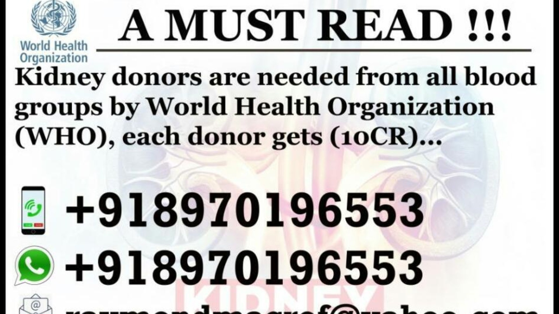 Kidney Donor Needed Urgent Tickets By Johnson Mary Tuesday October 08 2019 Tamil Nadu Event