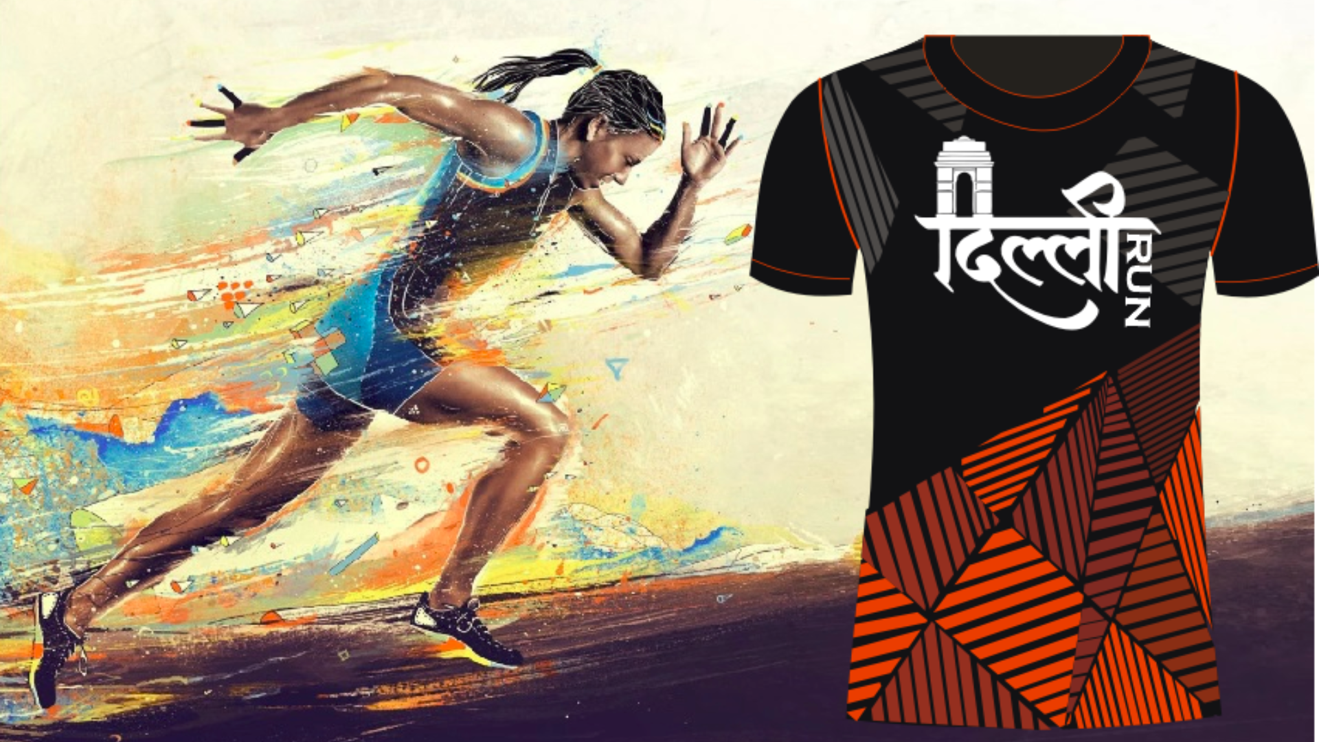 Delhi Virtual Marathon- T-Shirt / Medal by Courier