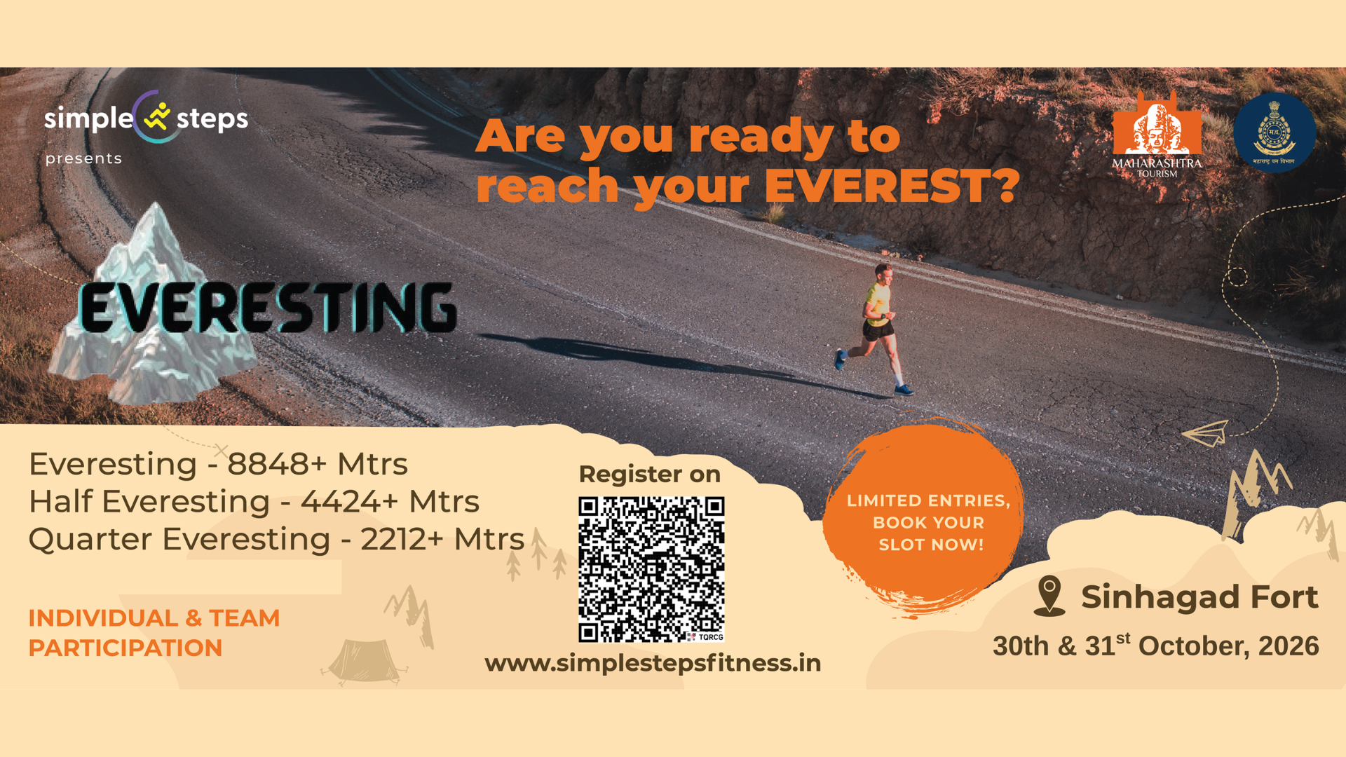Simple Steps presents EVERESTING - Edition 3 at Sinhagad Fort, Pune