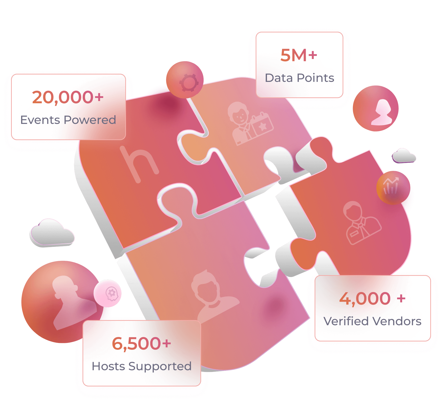 Puzzle Illustration with floating points