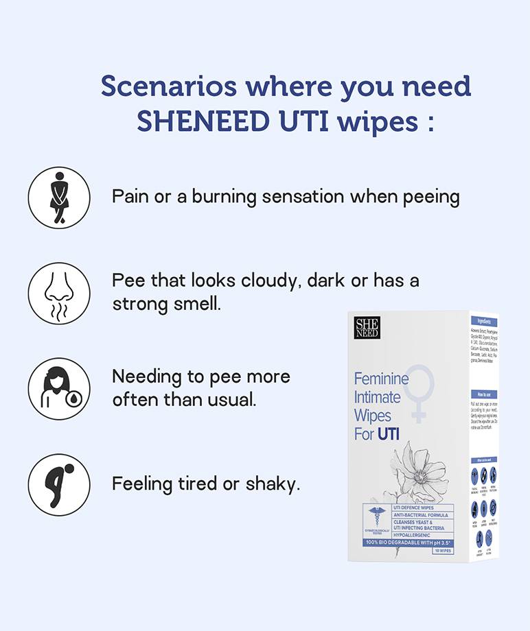 Feminine Intimate Wipes for UTI 10 Wipes 10 Wipes Maccaron Shop