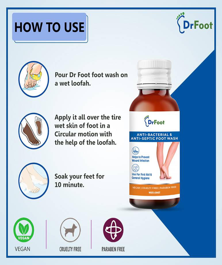 Buy Dr Foot Antiseptic Antibacterial Foot Wash 100ml Maccaron