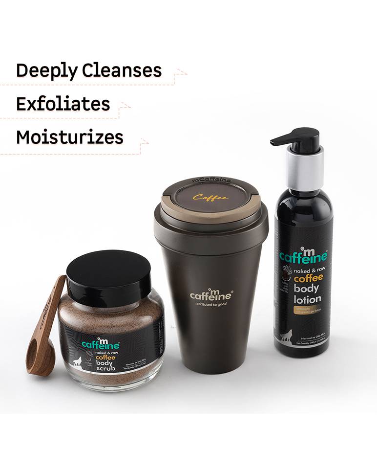 Coffee Deep Cleansing Body Kit with Body Scrub, Body Wash, Body Lotion 600 ml maccaron.in