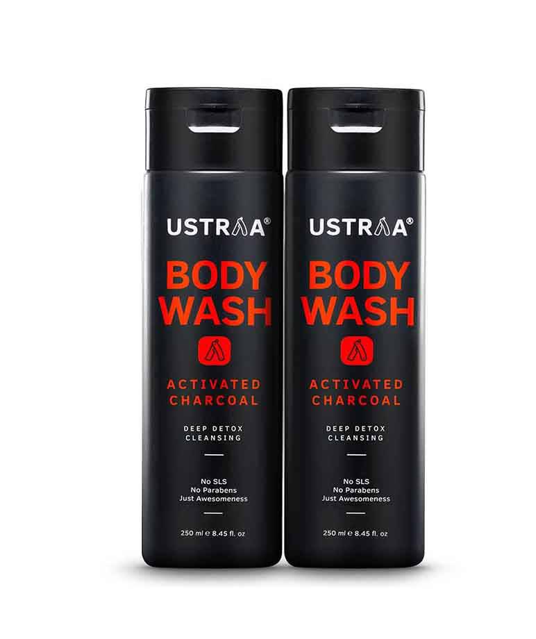 Ustraa Body Wash Activated Charcoal 200 ml (Pack of 2) Maccaron.in