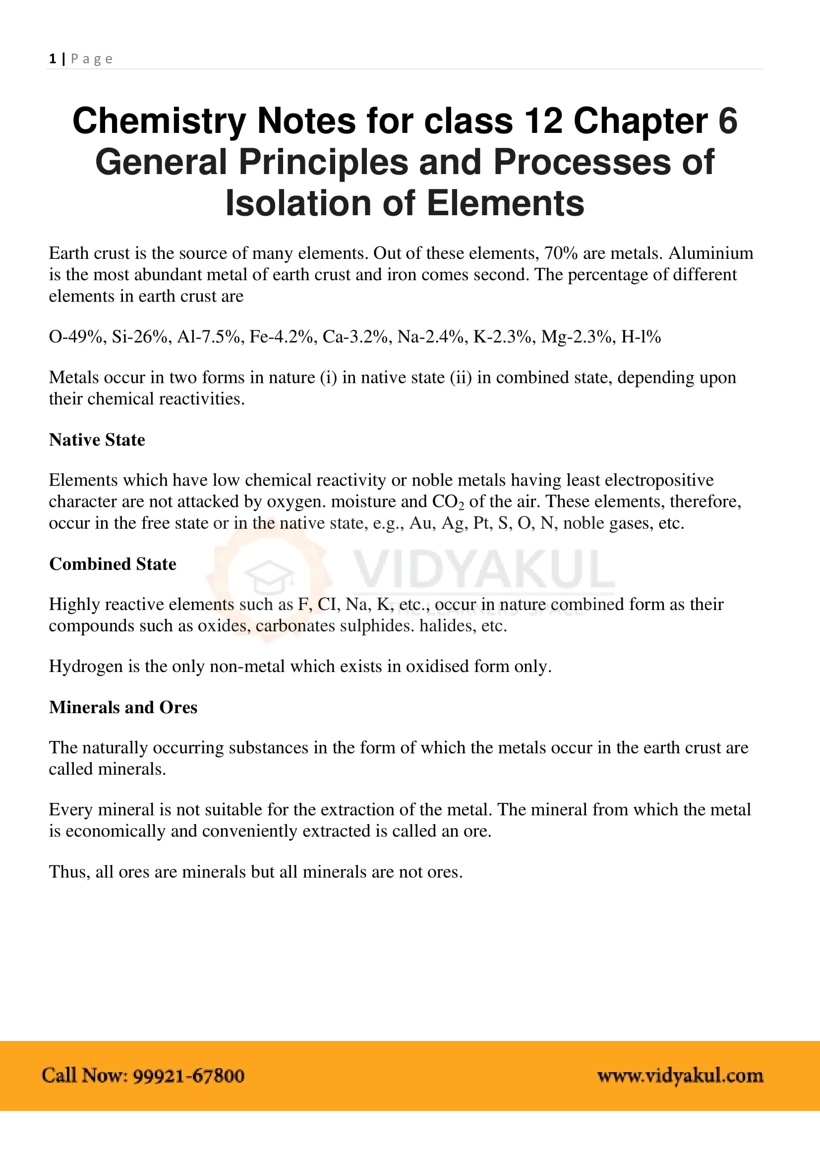 7 exam class ntse General of and Processes Elements Principles Isolation of