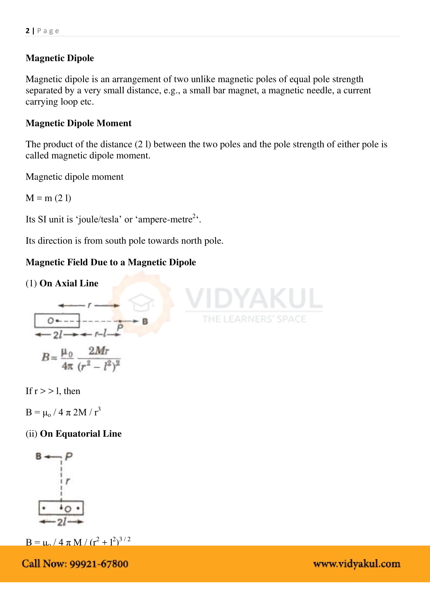 Magnetism and Matter Class 12 Notes | Vidyakul