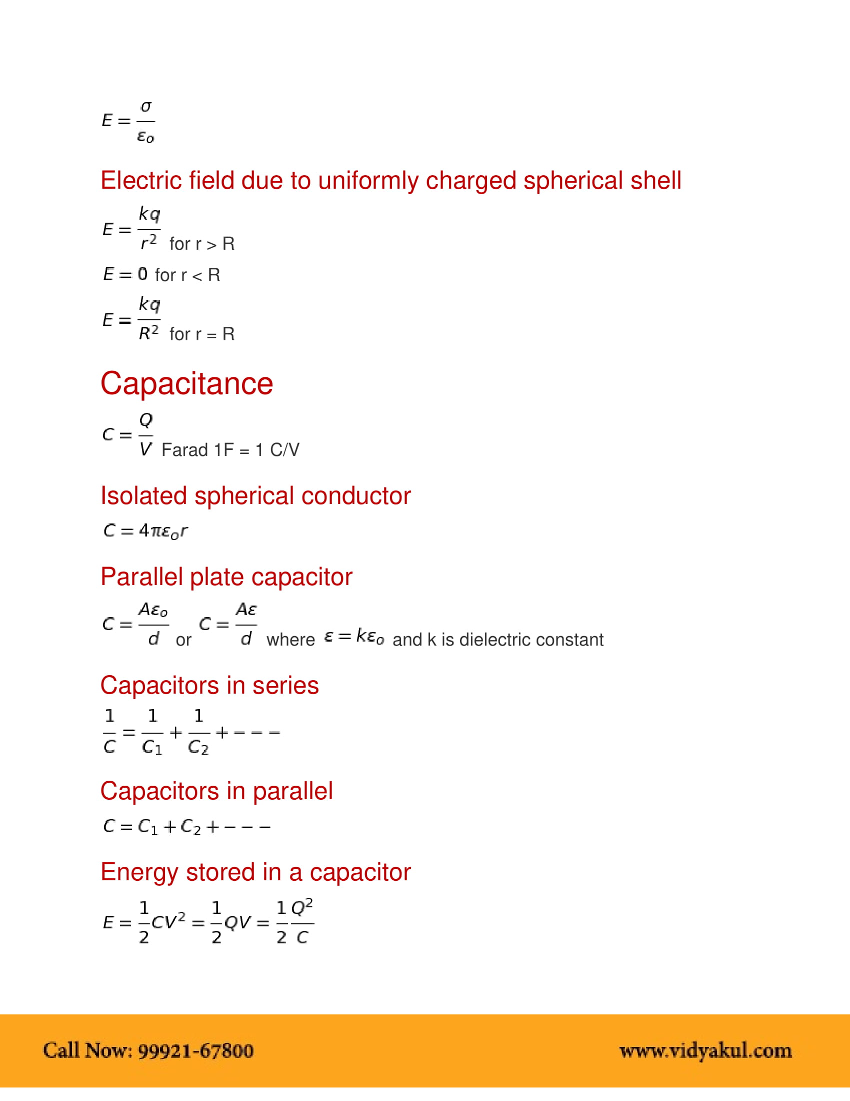 Electrostatic Potential and Capacitance Class 12 Notes Vidyakul
