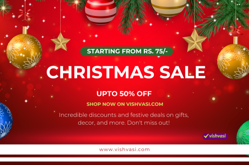 Unwrap Joy with Vishvasi.com Christmas Sale Gifts Decor and More Starting from Rs. 75/-