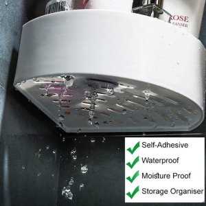 WallMounted Storage: SelfAdhesive Plastic Corner Shelf for Bathroom and Kitchen