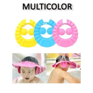 ADJUSTABLE SOFT BABY BATHING HAIR WASH CAP FOR SHOWER SHIELDING EYES AND EARS