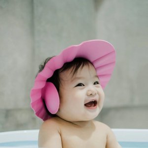 ADJUSTABLE SOFT BABY BATHING HAIR WASH CAP FOR SHOWER SHIELDING EYES AND EARS