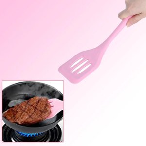 Compact Silicone Slotted Turner for Cooking Baking and Mixing Purposes