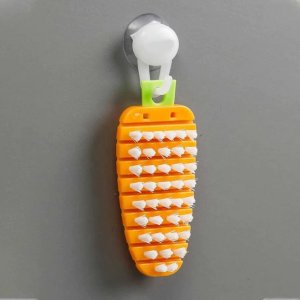 Carrot Shaped Vegetable Scrubbing Brush a Non Toxic Solution for Effortlessly Cleaning Vegetables and Fruits