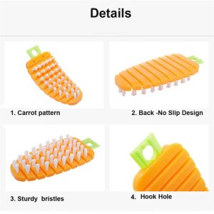 Carrot Shaped Vegetable Scrubbing Brush a Non Toxic Solution for Effortlessly Cleaning Vegetables and Fruits
