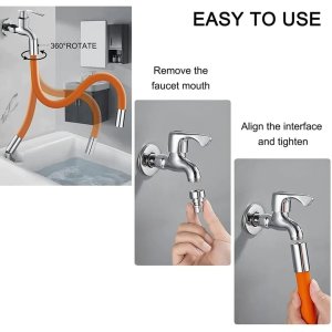 360° FLEXIBLE FAUCET EXTENDER WITH 18CM UNIVERSAL FOAM TUBE