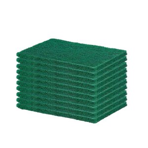 PACK OF 10 AQUA GREEN SCRUB SPONGE PADS FOR MULTIPURPOSE KITCHEN CLEANING