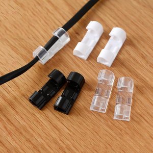 Round Plastic Cable Cord Clips  SelfAdhesive Wire Management Holders