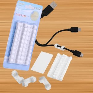 Round Plastic Cable Cord Clips  SelfAdhesive Wire Management Holders