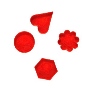 4Pack Cookie Cutters Set: Heart Round Star and Flower Shapes