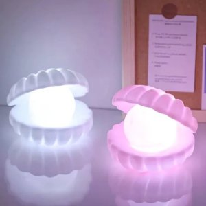 LED Pearl Shell Night Lights for Bedroom & Home Decoration  Illuminating Desk Lamp with Nursery Toy Charm pack of 1