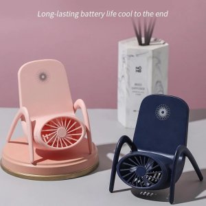 Handheld Charging Fan with Multi Function Phone Holder Portable Personal Fan Battery Not Included pack of 1