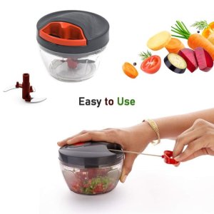 3BLADE CHOPPER FOR EASY VEGETABLE AND FRUIT PREPARATION IN YOUR KITCHEN BROWN BOX PACKAGING