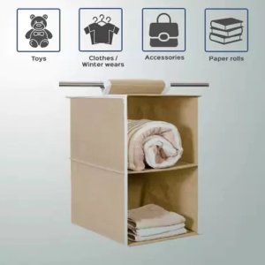 TwoTier Hanging Fabric Closet Organizer