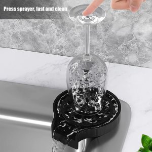 Black kitchen sink cleaning spray cup washer automatic cup and glass washer for kitchen sink