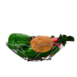 FLOWER DESIGN STAINLESS STEEL FRUIT BASKET  ELEGANT FRUIT BOWL BASKET
