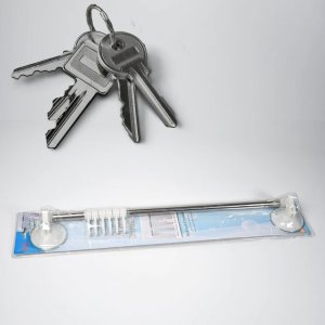 Stainless Steel Towel Holder with Suction Cup Mounting: Versatile Towel Rack for Bathroom and Kitchen Organization