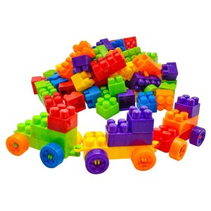 KidBlocks: Fun and Educational Puzzle Set for Boys and Children MULTICOLOR 60 BRICKS BLOCKS