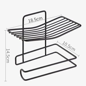 SelfAdhesive WallMounted Toilet Paper Holder in Black Iron Coating